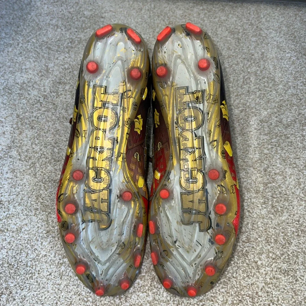 Under‎ Armour Spotlight MC LE Jackpot Football Cleats Men's Size 10.5 Red Gold